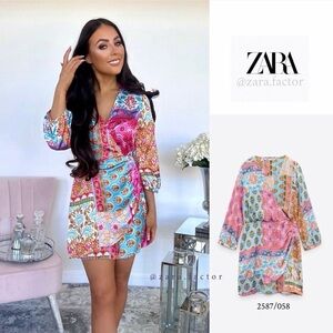 Zara Colorful Floral Mini Dress